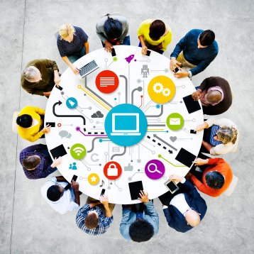 A collaborative team working together
